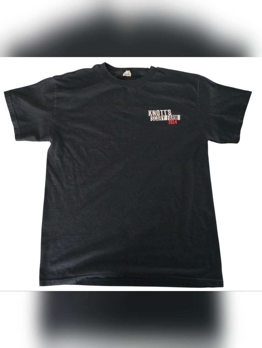 Elvira Knott’s Scary Farm 2014 Shirt Mens M Black Halloween Horror Graphic Tee